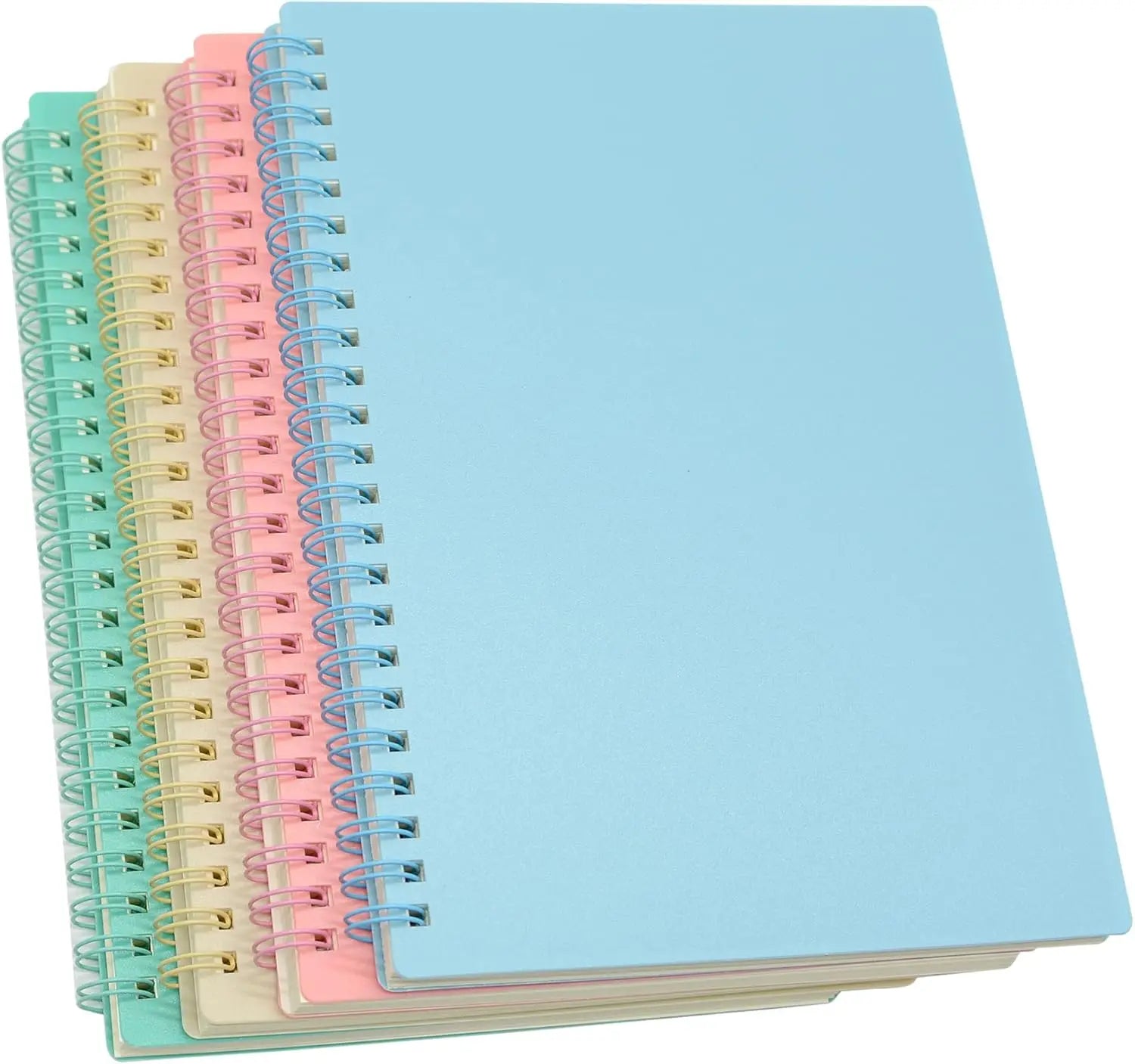A5 Spiral Notebook Set, 4 Colors, Thick Hardcover, 80 Sheets/160 Pages for Study and Notes